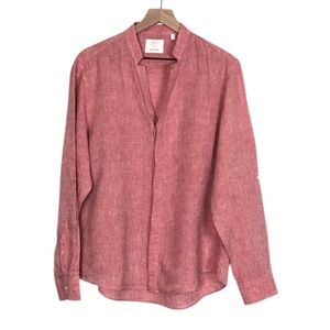 Baird McNutt Murano Linen Shirt Mandarin Collar Long Sleeve